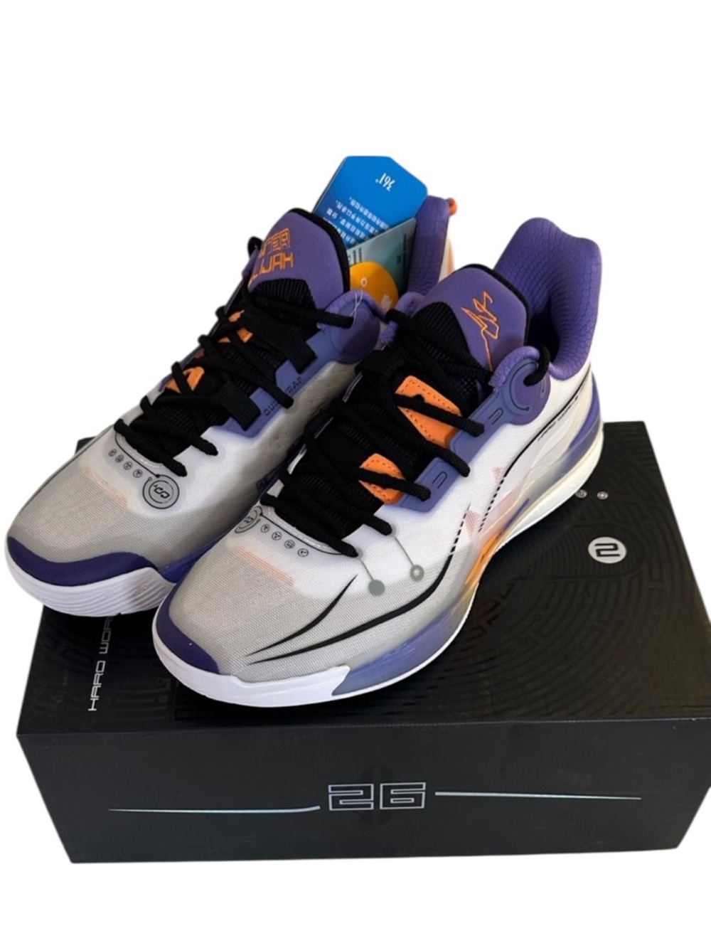 361 Degrees Men's‎ Basketball Shoes DVD 2 White Neon Purplevine Size 9.5